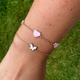 Mini enamel hearts baby bracelet. enamel heart bracelet. Kids bracelet. Pretty bracelet. Little girl bracelet. Heart jewelry. Baby jewelry.