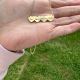 Engraved hearts mommy necklace by Kathy Hilton | Hearts letters / initials necklace| engraved Mommy necklace with hearts