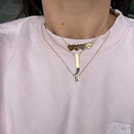 Engraved hearts mommy necklace by Kathy Hilton | Hearts letters / initials necklace| engraved Mommy necklace with hearts