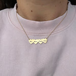 Engraved hearts mommy necklace by Kathy Hilton | Hearts letters / initials necklace| engraved Mommy necklace with hearts