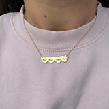 Engraved hearts mommy necklace by Kathy Hilton | Hearts letters / initials necklace| engraved Mommy necklace with hearts