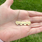 Engraved hearts mommy necklace by Kathy Hilton | Hearts letters / initials necklace| engraved Mommy necklace with hearts
