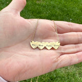 Engraved hearts mommy necklace by Kathy Hilton | Hearts letters / initials necklace| engraved Mommy necklace with hearts