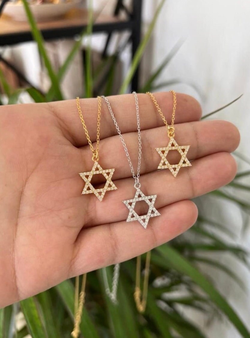 Star of David necklaces | Jewish star necklace | Pave Jewish star necklace | Star of David pave necklace | Magen David Necklace