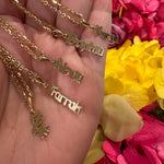 Old English/gothic vertical nameplate. Custom nameplate. Personalization Kyle necklace. Personalized nameplate. As seen on Kyle Richards.