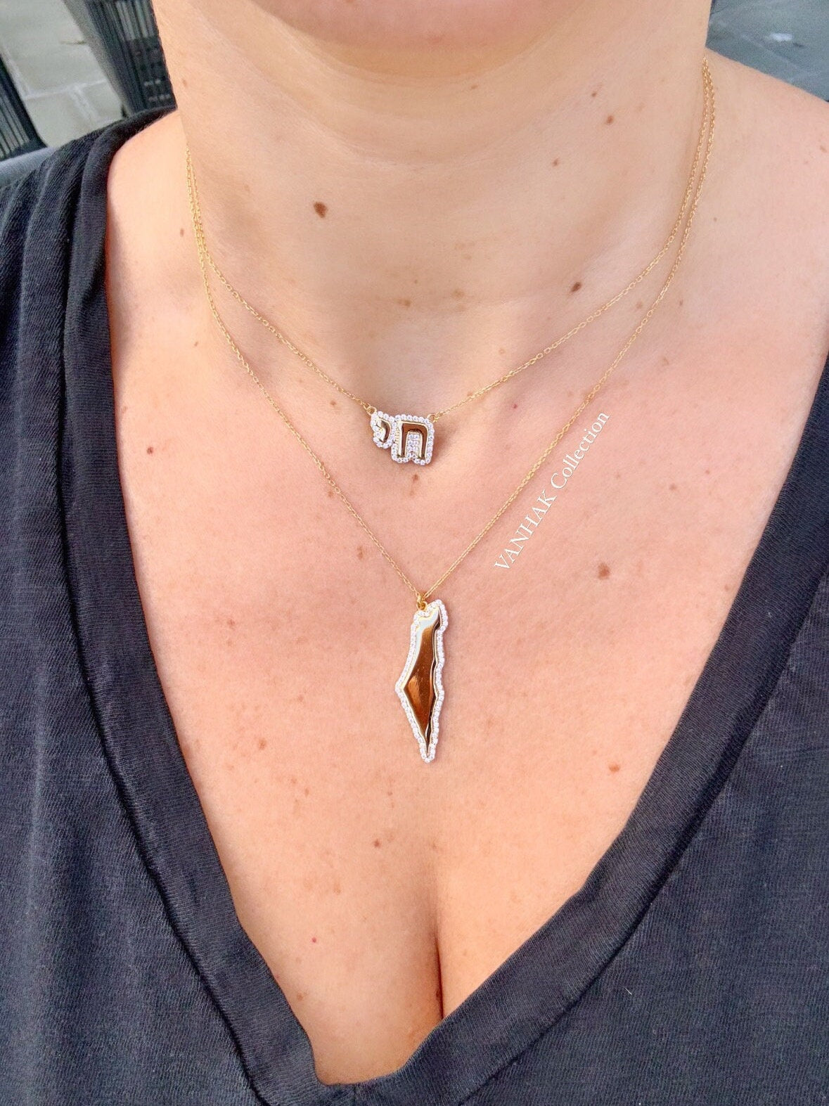 Map of Israel necklace | Israel choker | Israel necklace | map of Israel choker | Israel jewelry