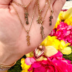 Old English/gothic vertical nameplate. Custom nameplate. Personalization Kyle necklace. Personalized nameplate. As seen on Kyle Richards.