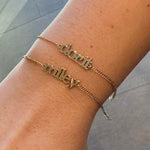 Name bracelet | Kelly Personalized bracelet | Sterling silver and gold plated custom bracelet | BLOCK name Bracelet | Hebrew name bracelet |