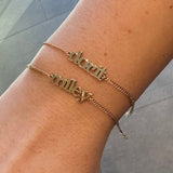 Name bracelet | Kelly Personalized bracelet | Sterling silver and gold plated custom bracelet | BLOCK name Bracelet | Hebrew name bracelet |