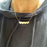 Engraved hearts mommy necklace by Kathy Hilton | Hearts letters / initials necklace| engraved Mommy necklace with hearts