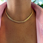 18K gold filled 10mm herringbone chain necklaces. Snake chain necklaces. Liquid gold chain necklace. Gold Chain necklaces.