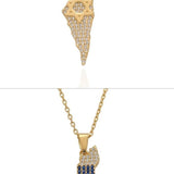 Pave map of Israel necklace | Israel choker | Israel necklace | map of Israel choker with diamonds | Pave Israel jewelry