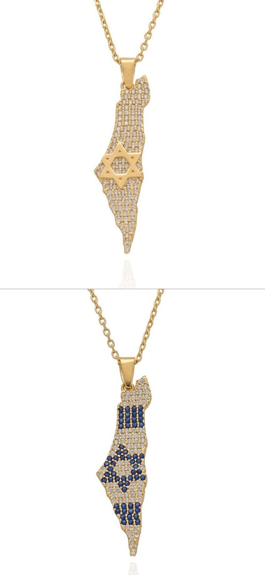 Pave map of Israel necklace | Israel choker | Israel necklace | map of Israel choker with diamonds | Pave Israel jewelry