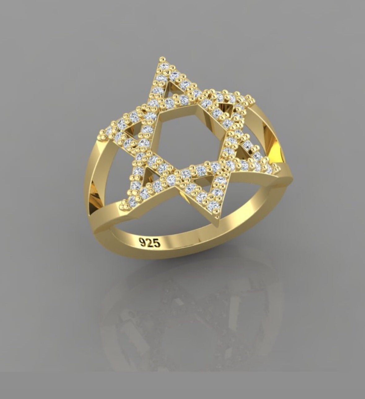 Chai ring | Star of David ring | Jewish star ring | חי ring | Hebrew jewelry | Jewish star jewelry |available in sizes 4-10!