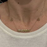 Nameplate with Jewish stars | personalized name necklace with Star of David | Jewish star nameplate necklace | custom Star of David necklace