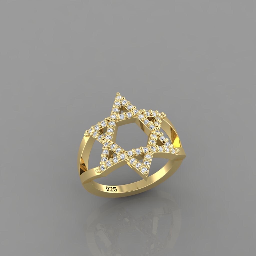 Chai ring | Star of David ring | Jewish star ring | חי ring | Hebrew jewelry | Jewish star jewelry |available in sizes 4-10!