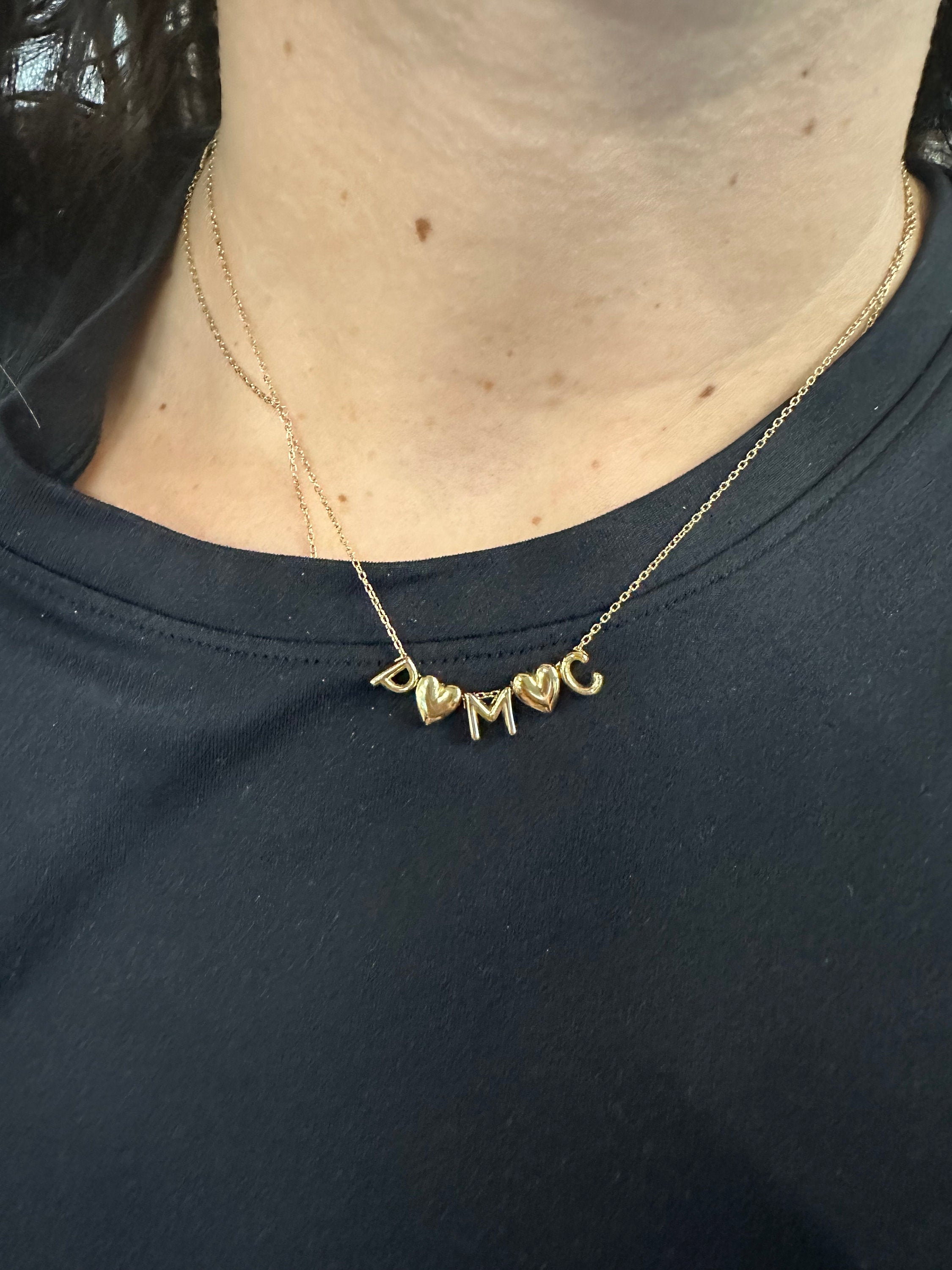 personalized mini 3D bubble necklace. Custom Pamela mini bubble necklace. Personalized bubble choker. Custom bubble name necklace.