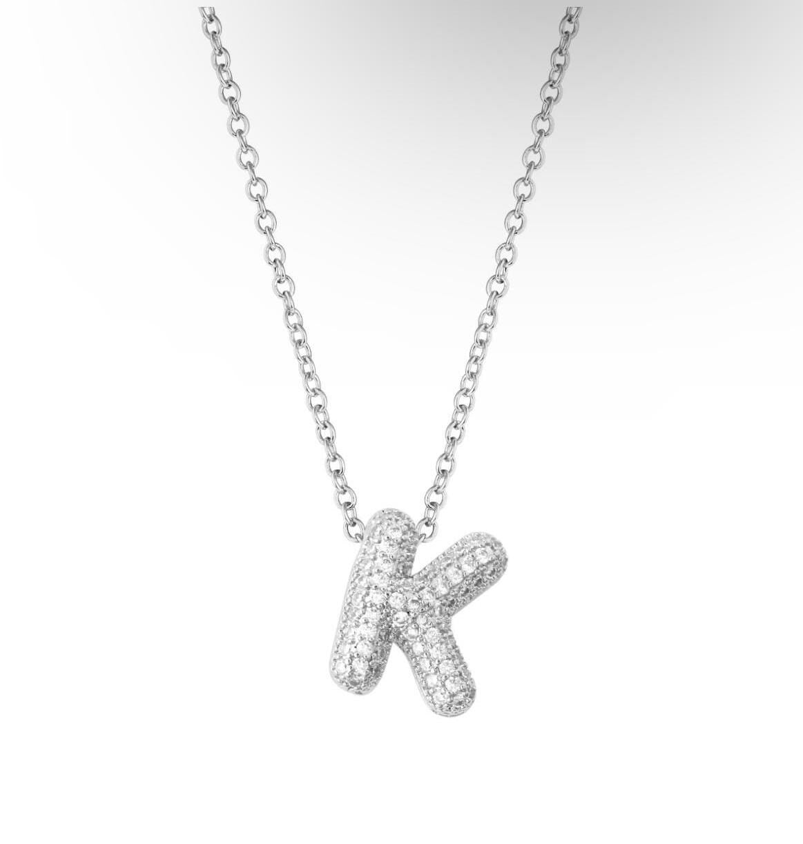Personalized bubble initial necklace. Custom pave initial bubble necklace. Personalized bubble initial choker. Bubble choker. Bubble jewelry