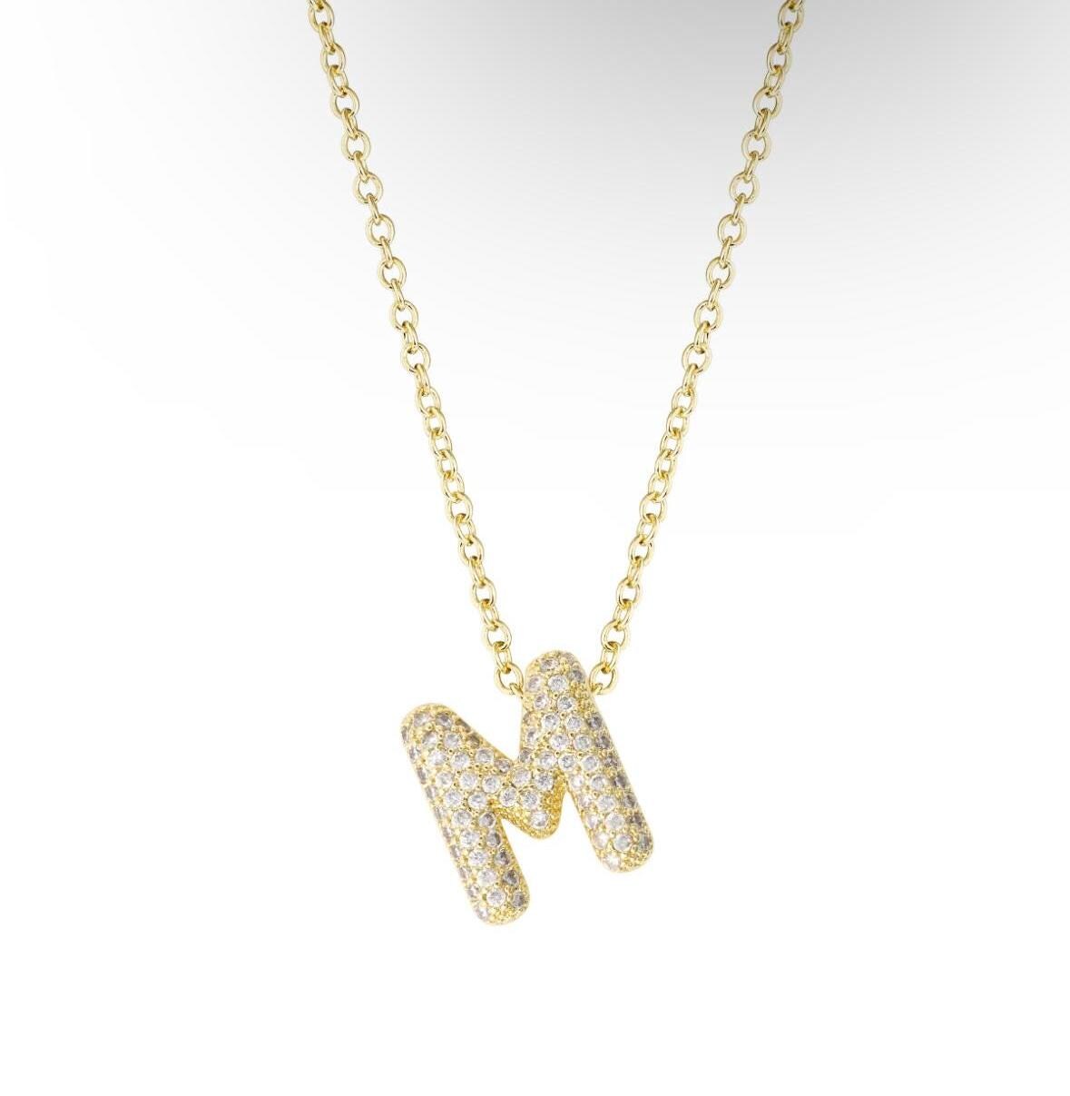 Personalized bubble initial necklace. Custom pave initial bubble necklace. Personalized bubble initial choker. Bubble choker. Bubble jewelry