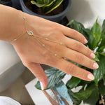 Sterling silver gold plated hand chains | Evil eye hand chain | Jewish star hand chain | Star of David hand chain | Personalized hand chain