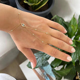 Sterling silver gold plated hand chains | Evil eye hand chain | Jewish star hand chain | Star of David hand chain | Personalized hand chain