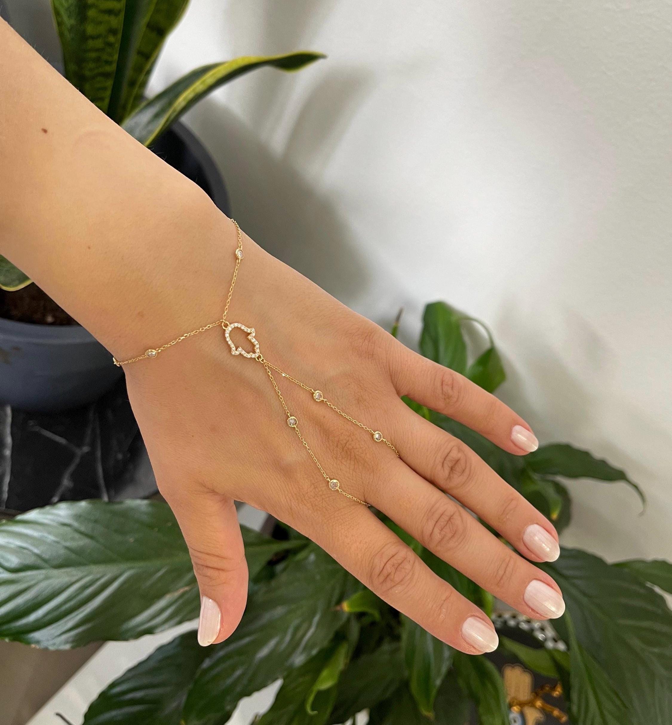Sterling silver gold plated hand chains | Evil eye hand chain | Jewish star hand chain | Star of David hand chain | Personalized hand chain