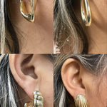 18K Gold-filled hollow hoop earrings in gold and silver. Super light weight and hollow. Gold filled hoops. Gold filled earrings.