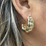 18K Gold-filled hollow hoop earrings in gold and silver. Super light weight and hollow. Gold filled hoops. Gold filled earrings.