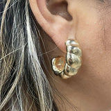 18K Gold-filled hollow hoop earrings in gold and silver. Super light weight and hollow. Gold filled hoops. Gold filled earrings.