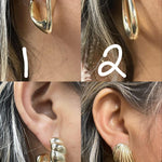 18K Gold-filled hollow hoop earrings in gold and silver. Super light weight and hollow. Gold filled hoops. Gold filled earrings.