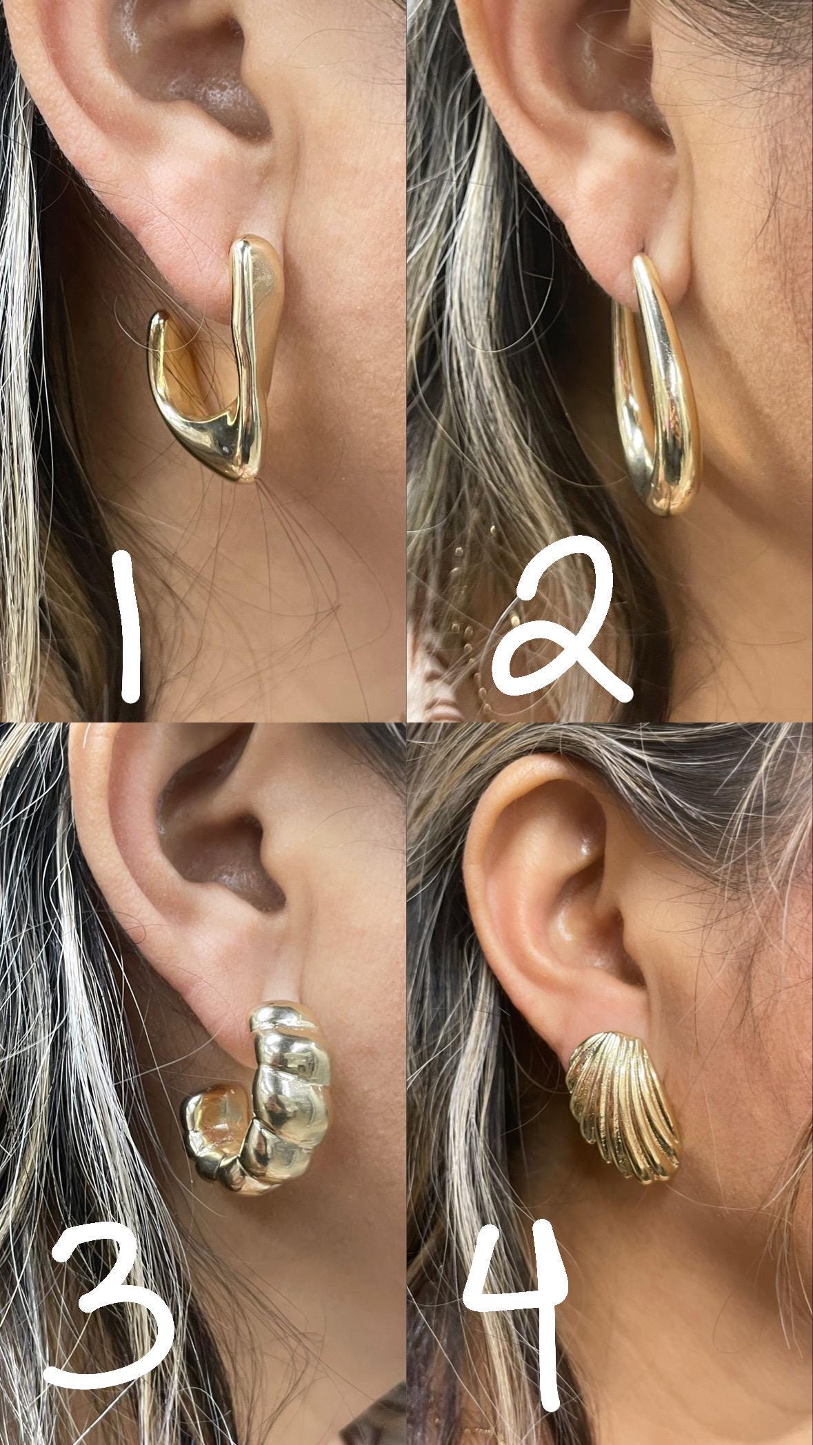 18K Gold-filled hollow hoop earrings in gold and silver. Super light weight and hollow. Gold filled hoops. Gold filled earrings.