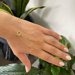 Sterling silver gold plated hand chains | Evil eye hand chain | Jewish star hand chain | Star of David hand chain | Personalized hand chain