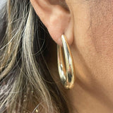 18K Gold-filled hollow hoop earrings in gold and silver. Super light weight and hollow. Gold filled hoops. Gold filled earrings.