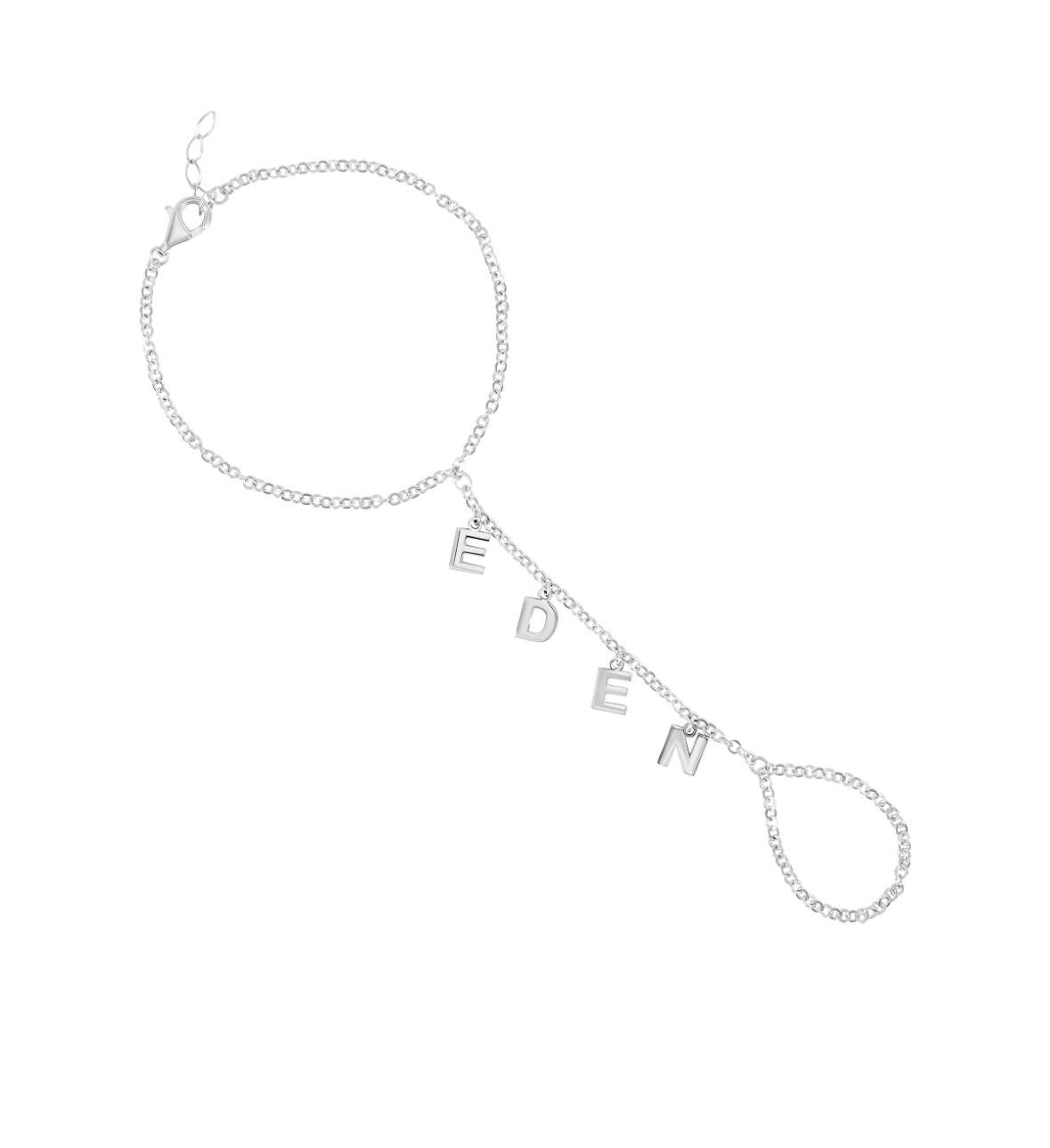 Sterling silver gold plated hand chains | Custom hand chain | Personalized hand chain | dangling name hand chain | Personalized hand chain