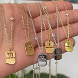 Sterling silver 14K gold plated Jewish star Necklaces | Jewish star dog Tag Necklaces | Star of David dog tag | chai dog tag necklace