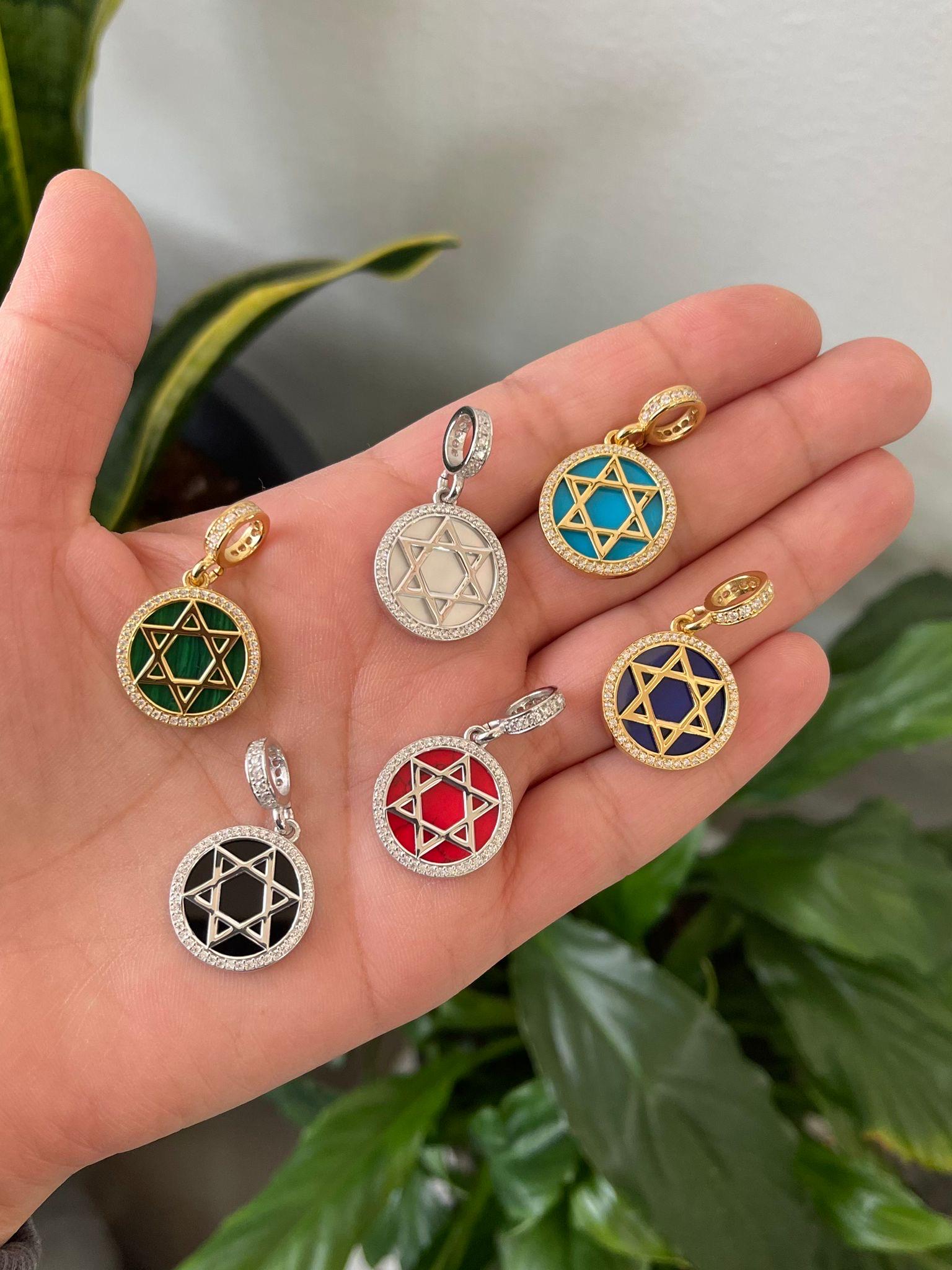 CHARMS! Star charm. Jewish star charm. Magen David charm. Chai charm. Star of David charm.