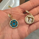 CHARMS! Star charm. Jewish star charm. Magen David charm. Chai charm. Star of David charm.