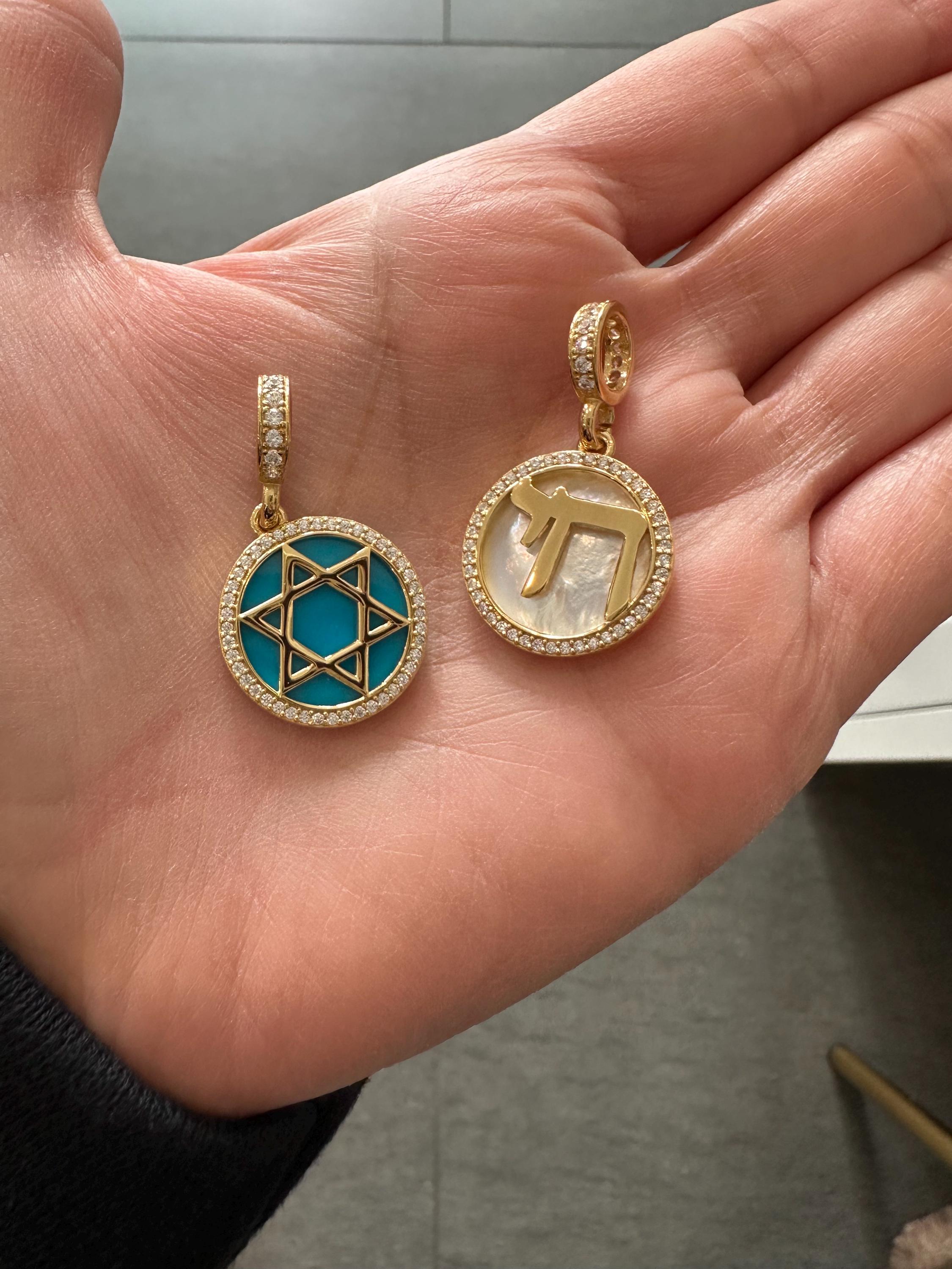 CHARMS! Star charm. Jewish star charm. Magen David charm. Chai charm. Star of David charm.