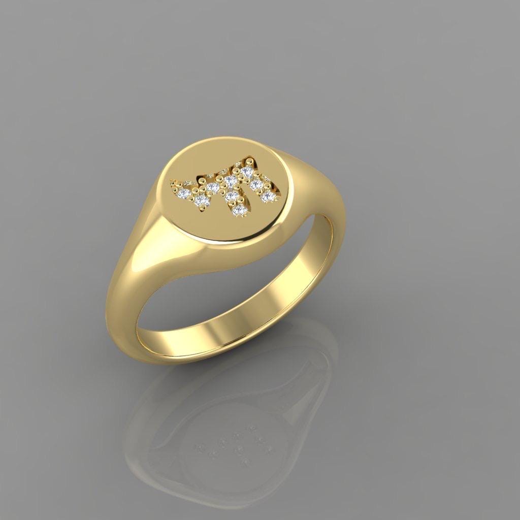 Sterling silver signet pinky ring in gold, rose gold or silver |jewish star signet ring | star or David ring| Magen David signet pinky ring