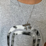 Jumbo chai necklace. Long chai necklace. Unisex chai necklace. Classic chai necklace. Chai jewelry. Sterling silver gold plated.