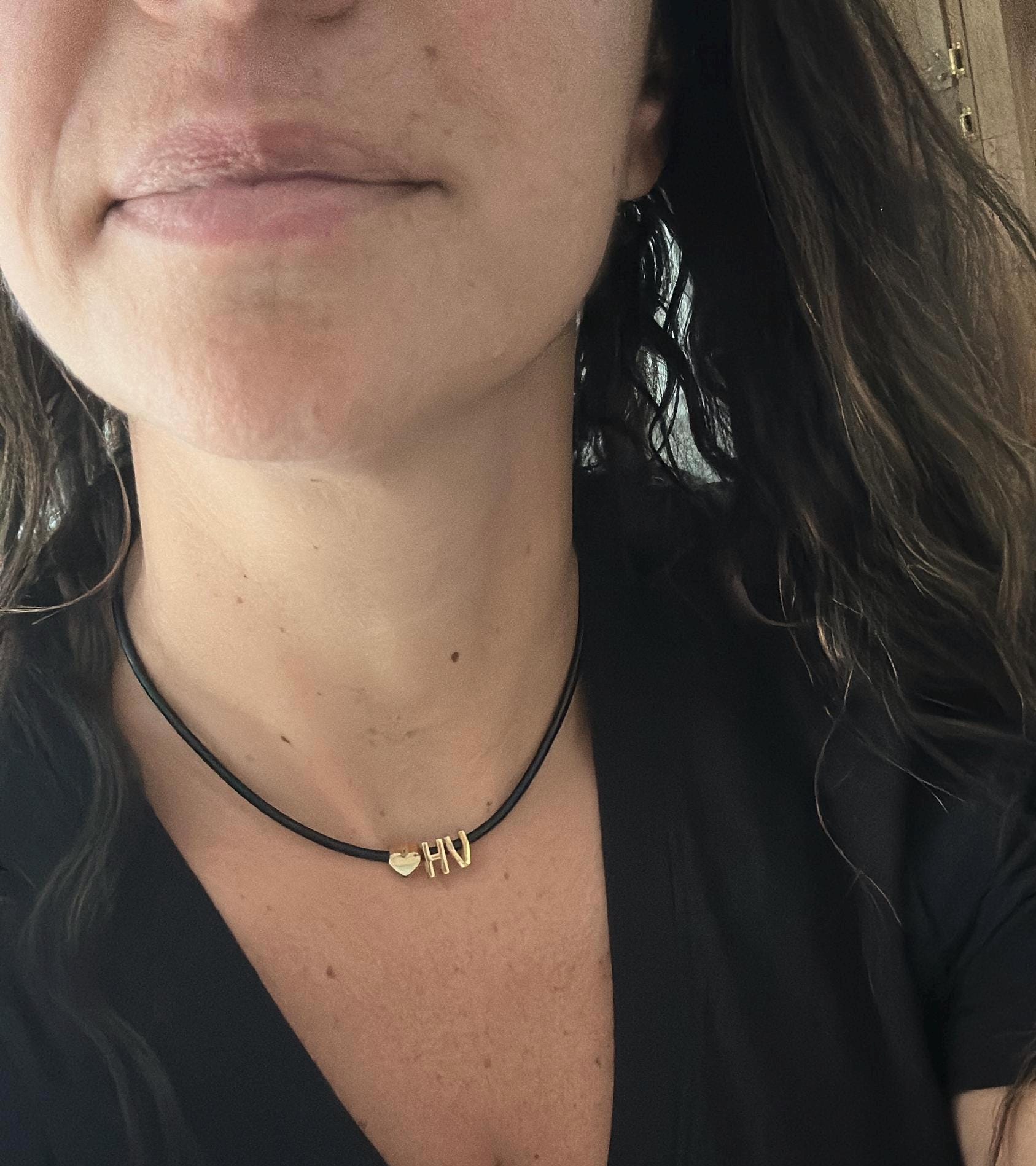 Sterling Silver 14K Gold Plated sliding charms Lulu cord necklace | personalized charms cord rope necklace | initial necklace on string |