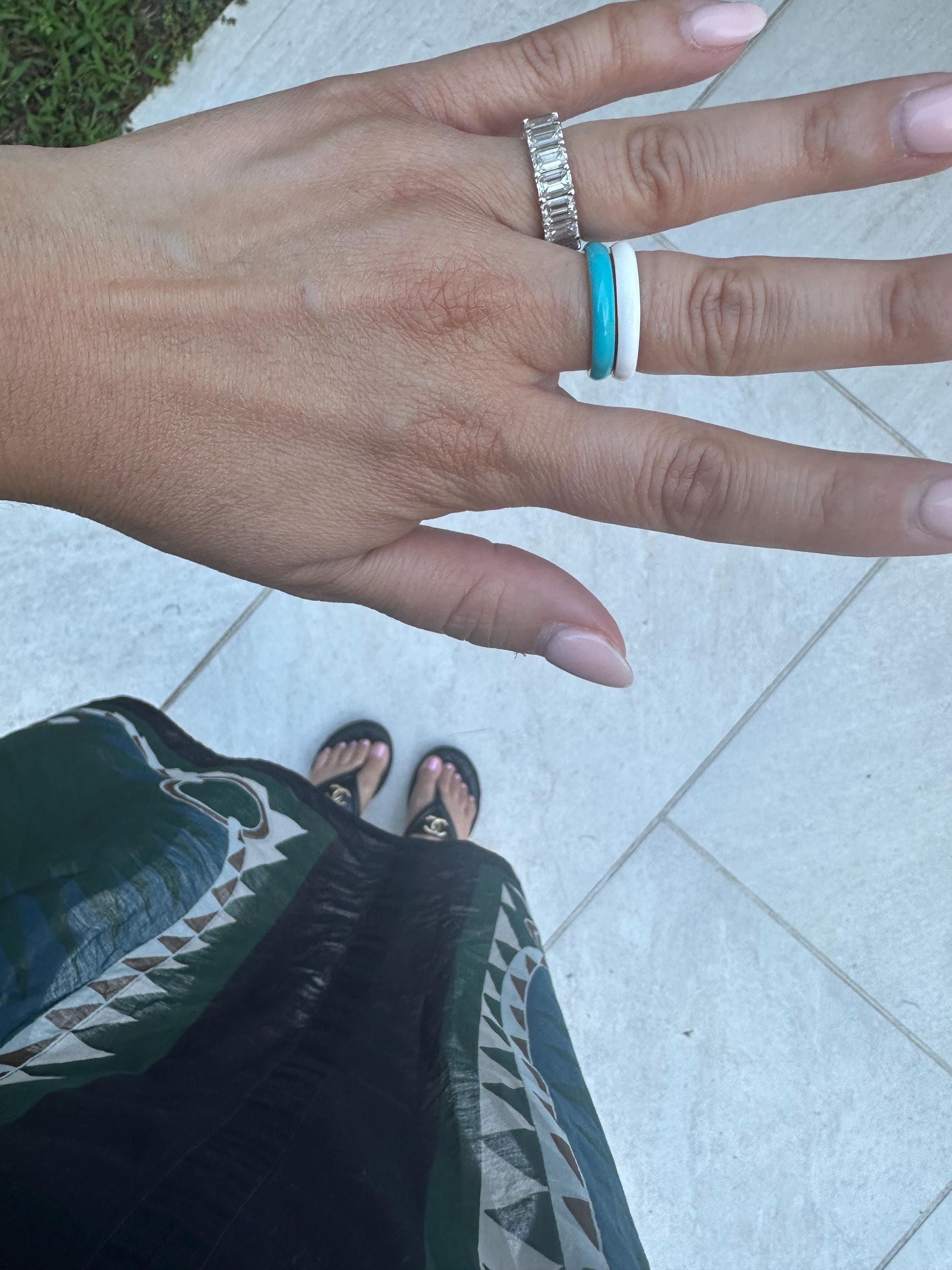 Colorful Enamel Rings and Bands in Sterling Silver gold plated (as pictured) | rainbow enamel ring | Alyssa enamel stack ring