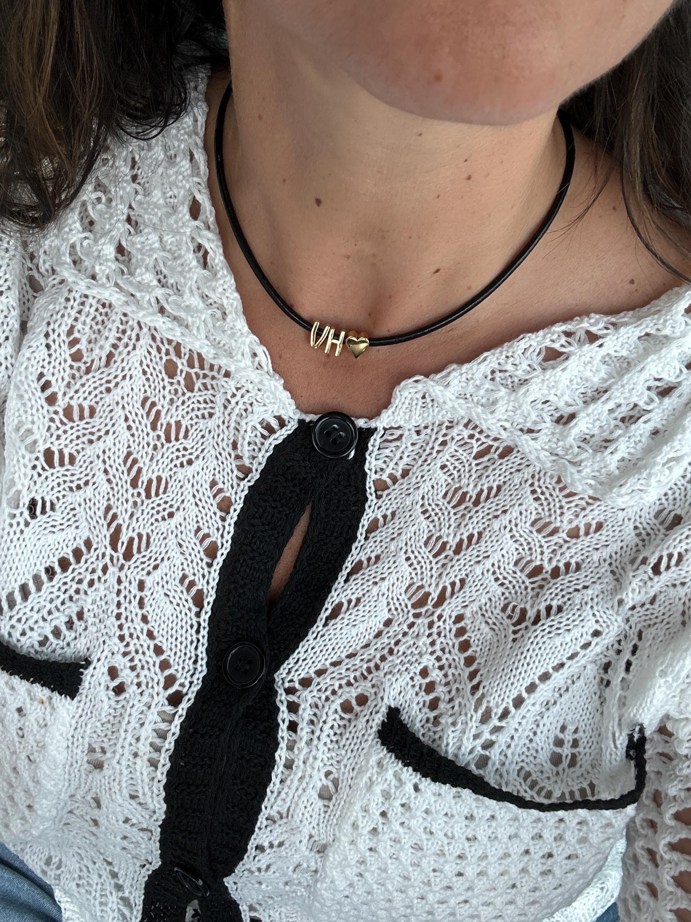 Sterling Silver 14K Gold Plated sliding charms Lulu cord necklace | personalized charms cord rope necklace | initial necklace on string |