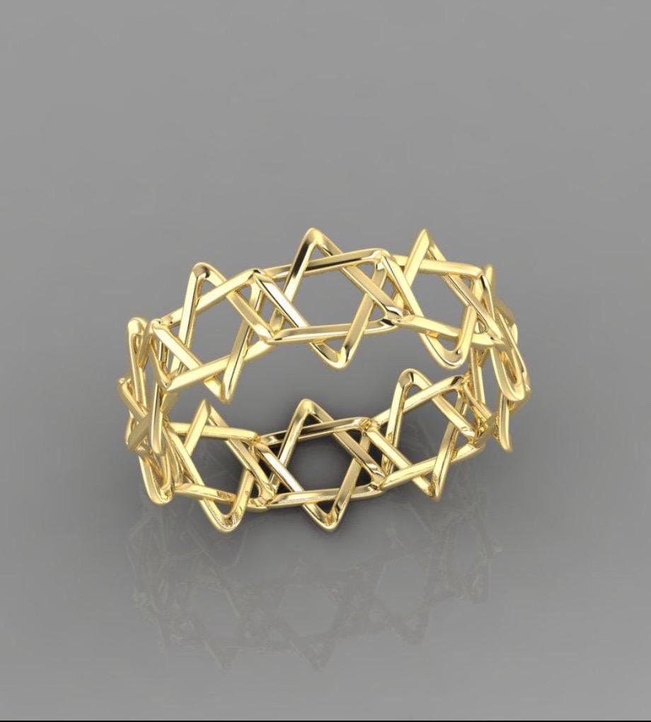 Jewish star Sophia ring | Star of David ring | all around Jewish star ring| Hebrew jewelry | Jewish star jewelry |available in sizes 4-9