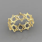 Jewish star Sophia ring | Star of David ring | all around Jewish star ring| Hebrew jewelry | Jewish star jewelry |available in sizes 4-9
