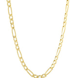 Figaro Chain Choker Necklace Sterling Silver Gold Plated. Made in Italy. Gold and silver.