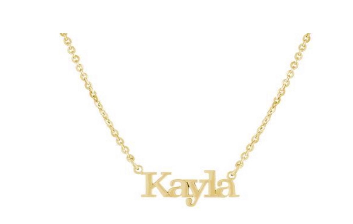 Personalized Name Necklace in Sterling Silver and 14K Gold Plated | name necklace | custom necklace | classic nameplate | custom nameplate |