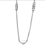 Mommy necklace with 2 names and a heart sterling silver