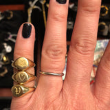 Sterling silver signet pinky ring in gold, rose gold or silver
