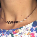 Personalized Curb link necklace. Custom curban link choker. Name necklace. Sterling silver gold plated cuban link/chain link name necklace.